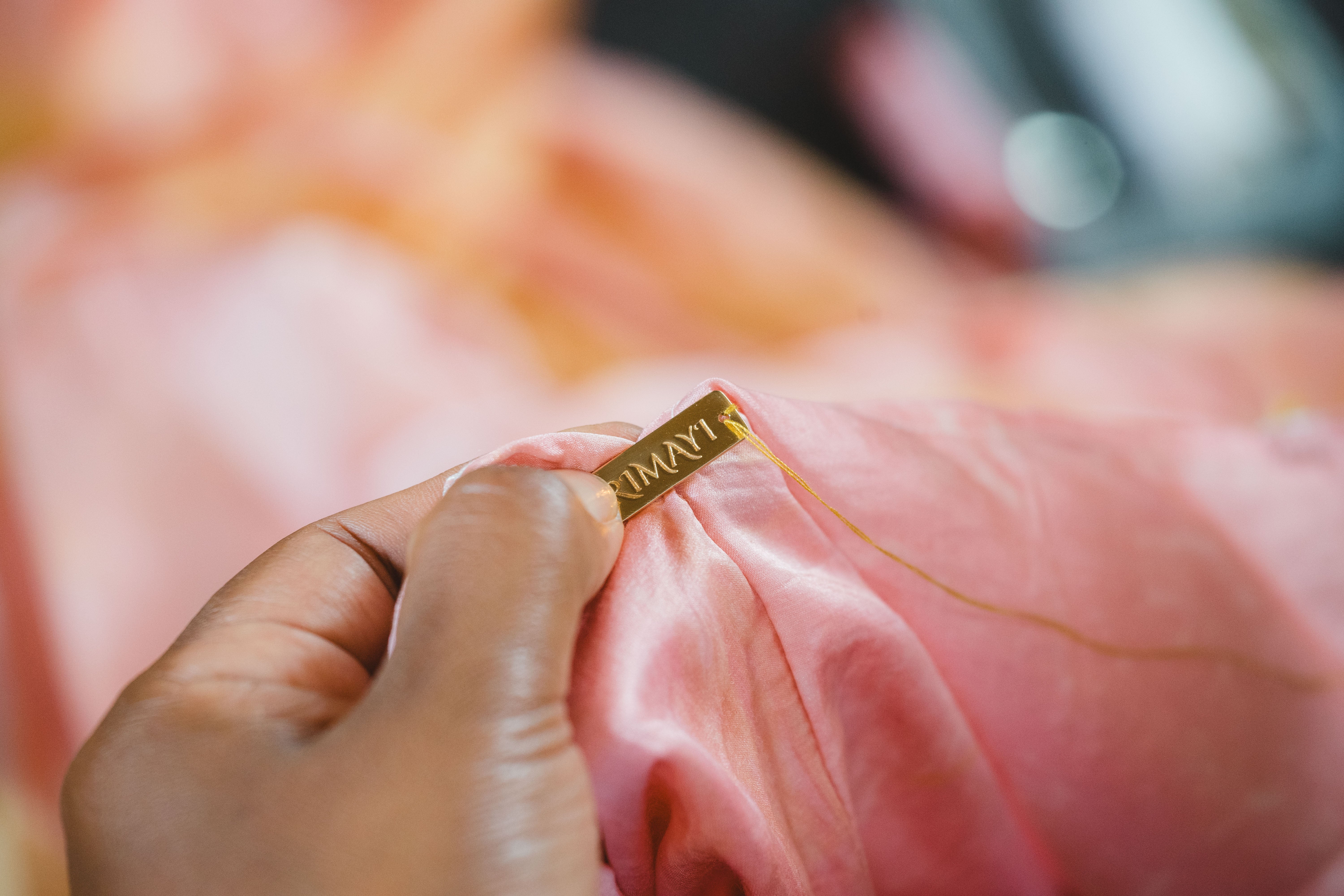 The Goddess – Pink & Yellow Cotton Silk Eco Print Dress